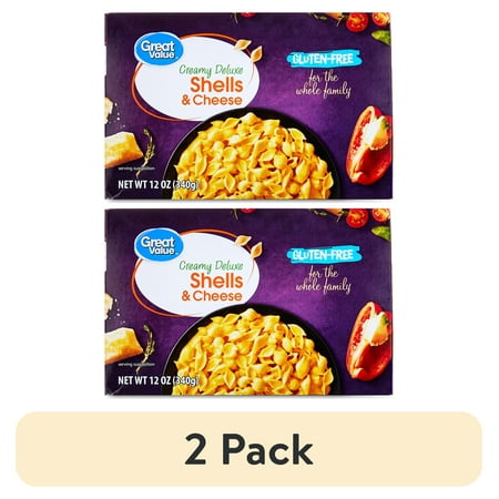 (2 pack) Great Value Gluten-Free Creamy Deluxe Shells & Cheese 12 oz