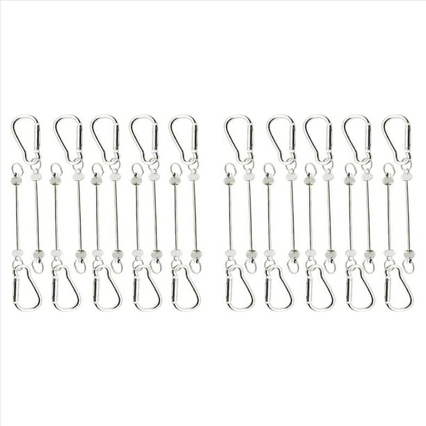 20 Piezas de Barras para Llaveros con Cuentas, Pequeños Clips de Mosquetón, Llaveros con Cuentas para Manualidades (No Incluye Cuentas), Color Plateado