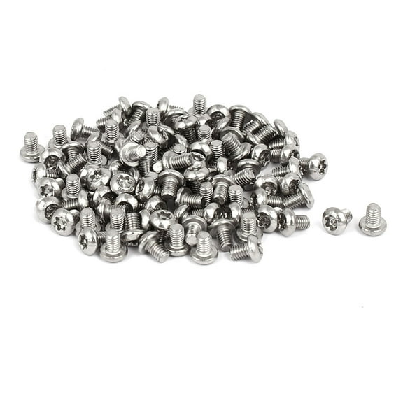 M3x4mm 304 Stainless Steel Button Head Torx Security Machine Screws 100pcs