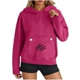 thumbnail image 4 of Yteetum Hoodies for Women Oversized Drawstring Front Carry Pet Pouch Pullover Hooded Sweatshirts Womens Pet Graphic Print Loose Pet Big Pockets Long Sleeve Hooded Sweatshirt Fall Clothes Clothes, 4 of 7