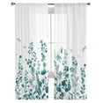 thumbnail image 7 of Sheer Curtains 96 inches Long, Retro Green Flowers Floral Dragonfly Light Filtering Sheer Window Curtains Rod Pocket Voile Drapes for Bedroom Living Room, 52"W x 96"L 2 Panels, 7 of 7