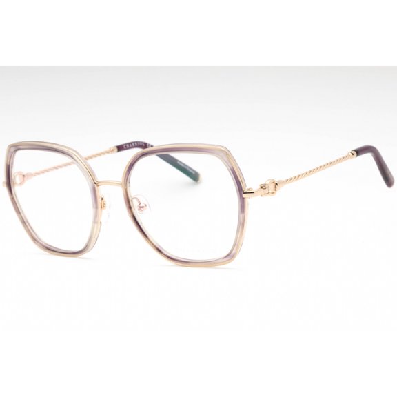 Charriol PC71066 C03 52mm Square Eyeglasses for Women's Shiny Gold Translucent Purple