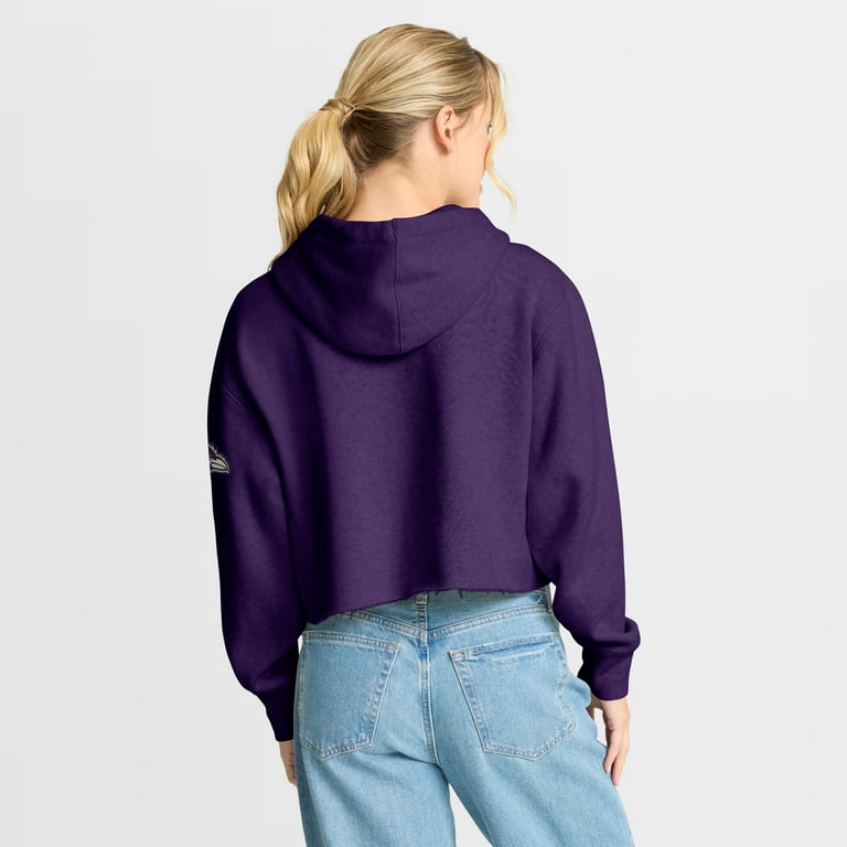 Baltimore Ravens Purple Pullover Hoodie - Women's Team Logo V-Neck Hoodie