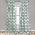 thumbnail image 5 of Ambesonne Seafoam Curtains, Abstract Spring Motifs, Pair of 28"x84", Seafoam Teal Dark Coral, 5 of 5
