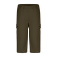 thumbnail image 6 of Bzhegqhd Solid Elastic Waist Pocket Cropped Pants Casual Stretchy Stylish Pants for Spring Summer Women's Clothing, 6 of 6