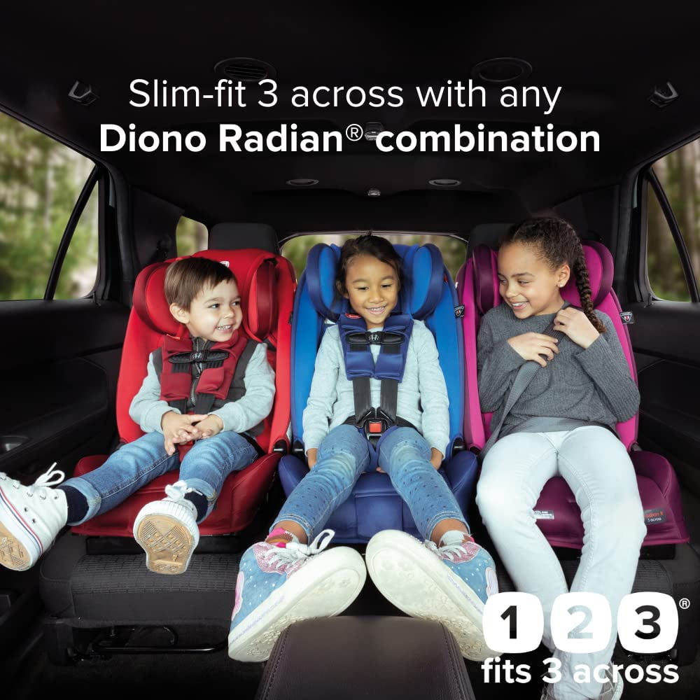 Diono Radian 3RXT All-in-One Convertible Car Seat, Slim Fit 3 Across, Black