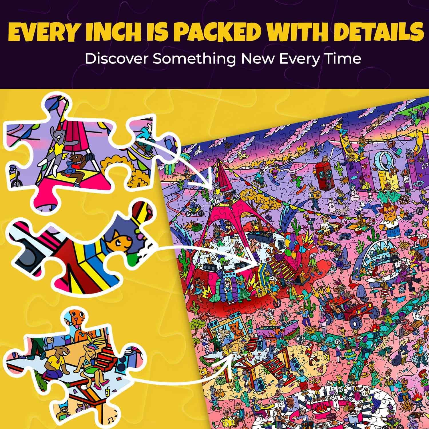 Quokka 1000 Piece Puzzle for Adult – Desert Whirl Jigsaw Puzzles with Hidden Secrets – Detailed Visual Puzzle Game