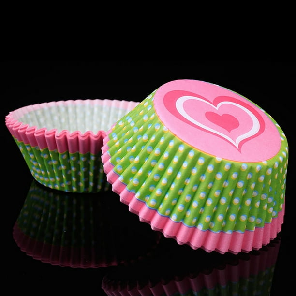 Xihbxyly Moldes de Papel para Pasteles, Ecológicos, Aptos para Horno, Diseño Atractivo, 100 Unidades, para Magdalenas de Chocolate, Postres para Fiestas, 3,2 Cm de Alto y 5 Cm de Diámetro.