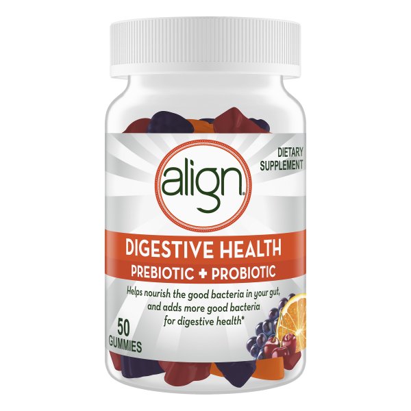 Align Digestive Health Prebiotic plus Probiotic Gummies Fruit Flavored ...