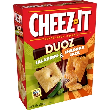 Cheez-It, Baked Snack Cheese Crackers, Jalapeno & Cheddar Jack, 12.4