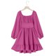 thumbnail image 5 of Vestido Largo de Manga Larga de Color Sólido de Moda Y Cómodo para las Niñas con Falda Plisada de Cinturón para Diario, Viajes, Vacaciones, Fiestas de Cumpleaños, 5 of 9