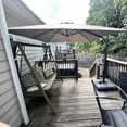 thumbnail image 4 of PURPLE LEAF 10 FT Patio Cantilever Umbrella Outdoor Offset Square Umbrella with 360-degree Rotation for Deck Pool Garden, Taupe, 4 of 16