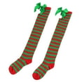 thumbnail image 3 of JJHGVB Striped Thigh High Socks Novelty Stockings Calf Socks for Women Thigh High Stockings Thigh High Socks for Christmas Tube Socks Long Stockings Funny Socks Xmas for Women D One Size, 3 of 5