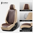 thumbnail image 6 of FLORICH Front Pair Car Seat Covers, Premium Faux Leather Seat Protectors, Breathable Material Cushions Universal Fit for Most Cars, Beige & Coffee, 6 of 8