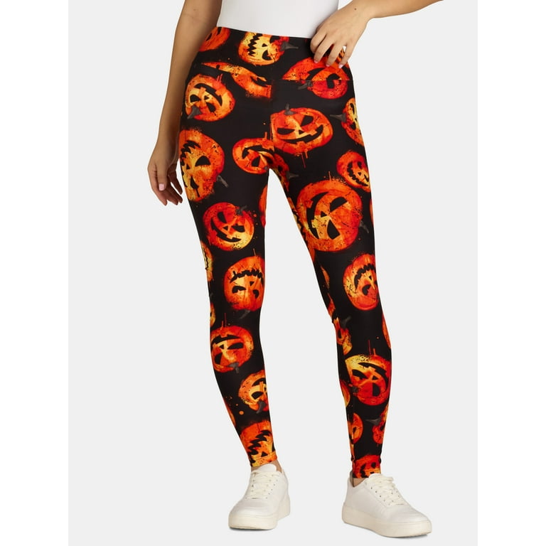 No Boundaries Sueded Halloween Leggings 2 Pack Women s and Women s Plus Walmart