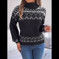 thumbnail image 4 of Suéteres para Mujer, Jerseys Casuales de Larga, Suéteres Cálidos, Tops de Punto Peludo, Suéter Grueso de Gran Tamaño. Negro M, 4 of 10