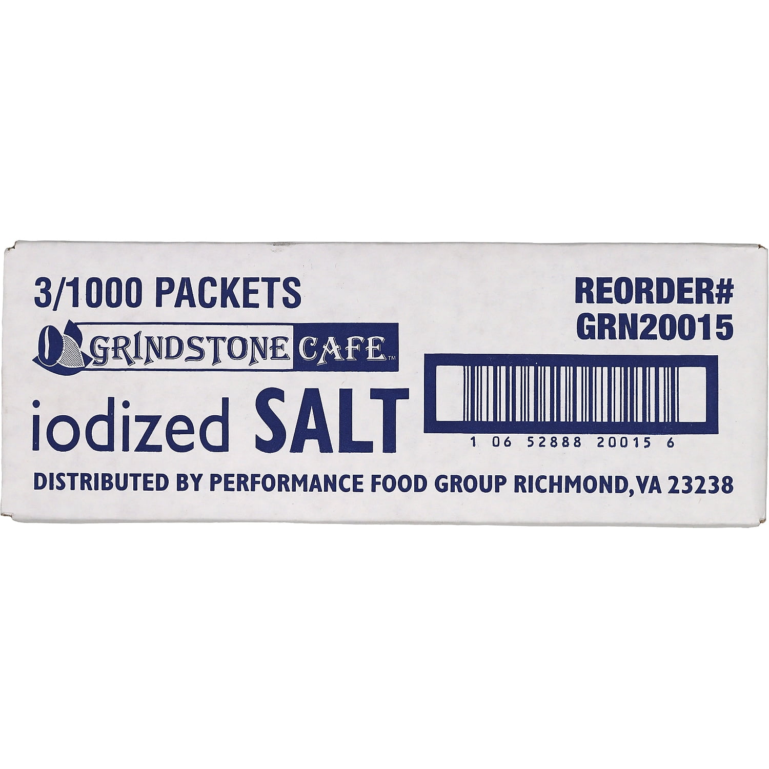 Sugar Foods Grindstone Iodized Salt Packet 3000/Carton (38065) GRN20015