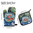 thumbnail image 2 of Yayeee Oven Mitts and Pot Holder Set of 4 Heat Resistant Kitchen Gloves Baking Hot Pad, Red Goldfish, 2 of 5