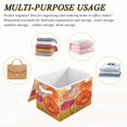 thumbnail image 6 of Yayeee Collapsible Cube Storage Bin with Lid Fabric Closet Decorative Basket with Handles, Orange Abstract Floral, 6 of 7