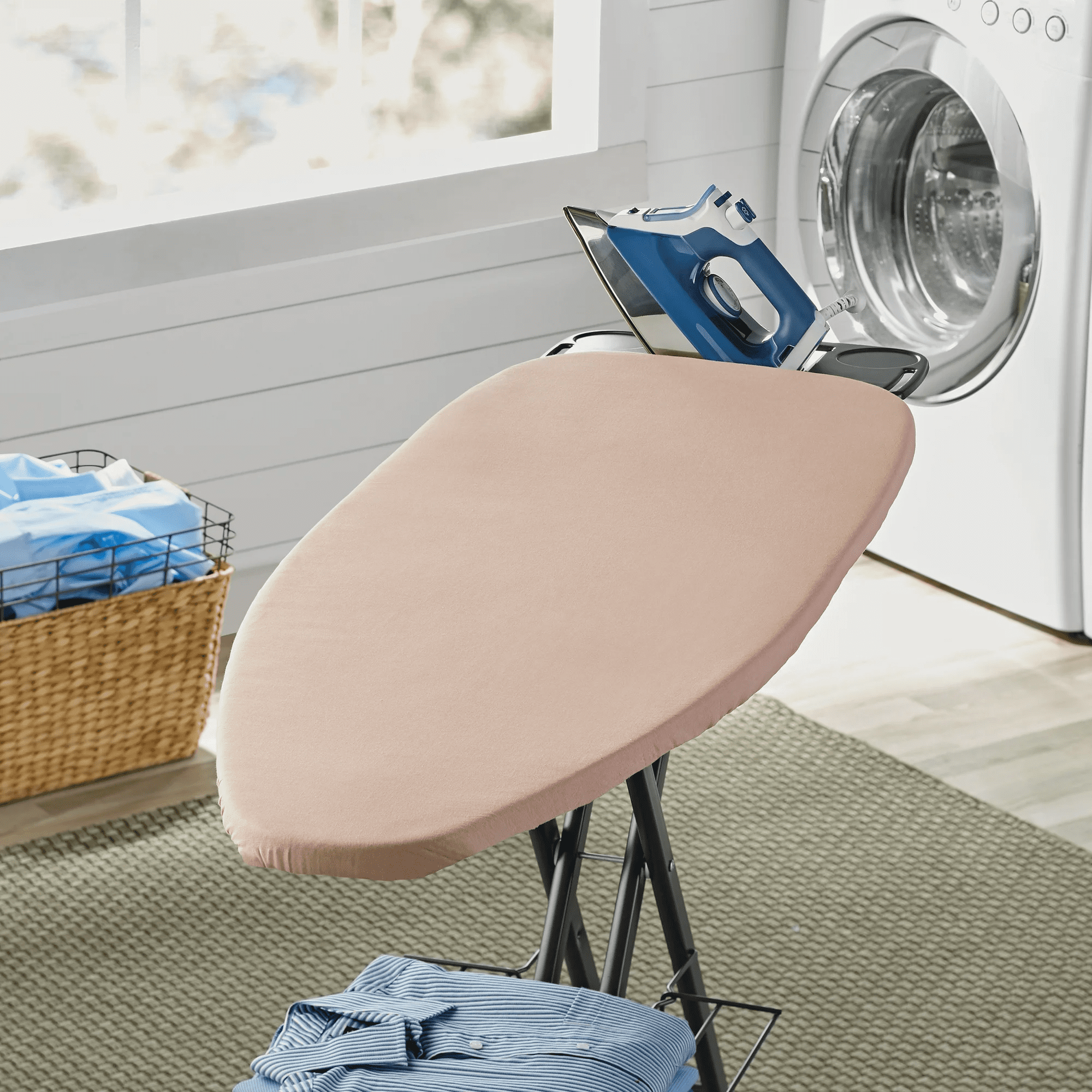 (4 pack) Better Homes & Gardens Ironing Board Cover-18x54,Cotton,Recycled Polyester,Felt Padded, Reversible,Scorch Resistant,Multicolor Mayflower,Floral Pattern to Solid Rose,Cover Only-Boards Sold Separately