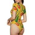 thumbnail image 3 of Naloa Colorful Vegetables Women's Short-Sleeved Onesie, One-Piece Swimsuit for Parties, dates, clubs - Small, 3 of 9