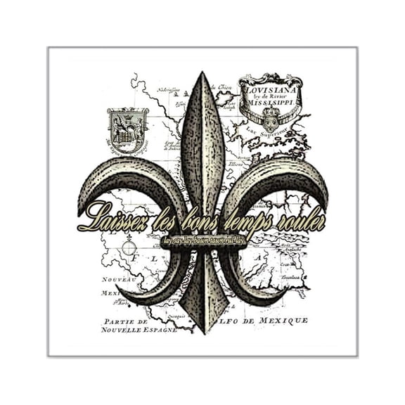 CafePress - New Orleans Laissez Les Bon Square Sticker 3 X 3 - Square Sticker 3" x 3"