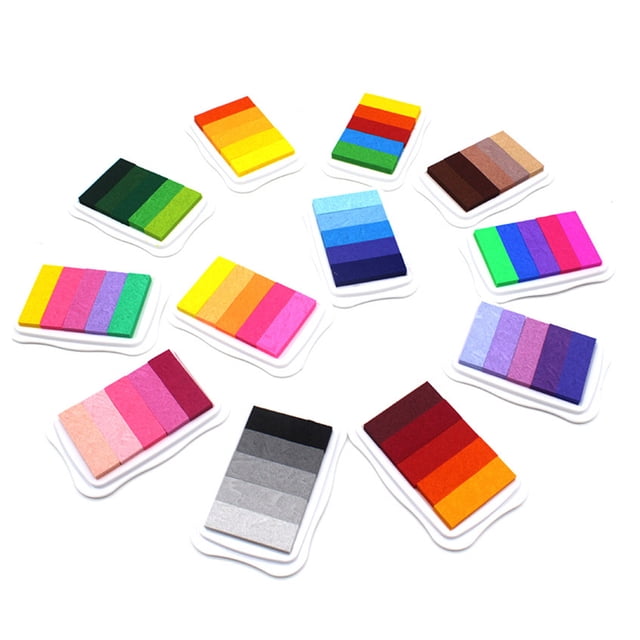 Tampon Dégradé CP 5 Couleurs 3 Couleurs SR Tampon Encreur Dégradé Pièce Imprimée à la Main Tampon d'Artisanat (Couleur Aléatoire)