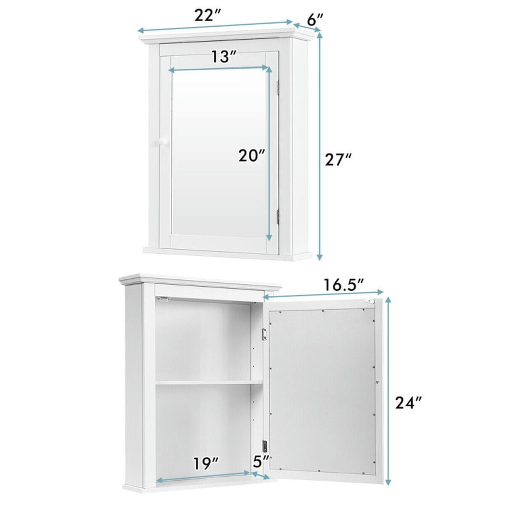 Finihen Bathroom Wall Cabinet, Wall Mounted Bathroom Mirror Cabinet, Bathroom Mirror Cabinet Wall Mounted Adjustable Shelf Medicine Storage, for Bathroom, White Finihen Bathroom Wall Cabinet, Wall Mounted Bathroom Mirror Cabinet, Bathroom Mirror Cabinet Wall Mounted Adjustable Shelf Medicine Storage, for Bathroom, White