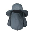 thumbnail image 1 of Sombrero de pescador cómodo, transpirable, absorbente del sudor, con solapa para el cuello y la cara para pesca. Gris oscuro, 1 of 9
