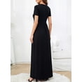 thumbnail image 2 of Cuteduck Women's Maxi Dresses Short Sleeve Long Casual Dresses Loose Plain with Pockets S-XXL, 2 of 9