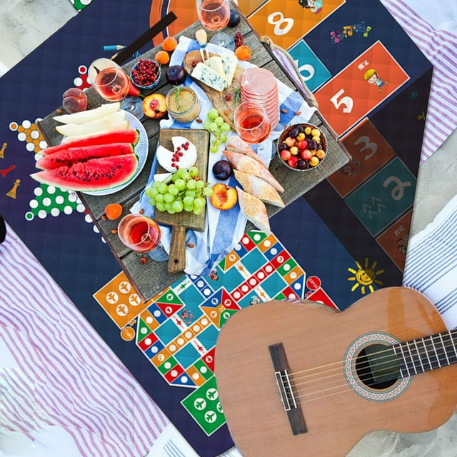 Fiudx Manta de Picnic Extragrande, Plegable para Exteriores, Suave Capa de Algodón, Multiusos para Playa, Parque y Viajes, Fácil de Transportar, Tamaño Grande (200 X 200 Cm), Lavable a Máquina, Almac