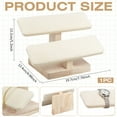 thumbnail image 2 of 1pc Velvet 2 Tier T-Bar Bracelet Display Stands with Wooden Base Jewelry Organizer Holder for Watch Bracelet White 19.7x12.4x13.2cm, 2 of 6