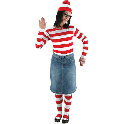 Adults Where's Wally Wenda Costume Kit Mens Ladies Fancy Dress Outfit New 