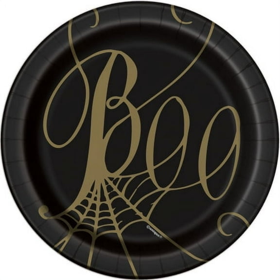 Various Halloween Spider Web Disposable Paper Plates, 7", 8 Count