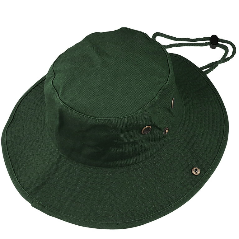 Wide Brim Hiking Fishing Safari Boonie Bucket Hats 100% Cotton UV