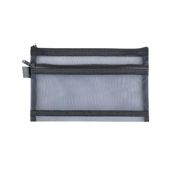 Estuche para lápices, bolsa para lápices, bolsa para bolígrafos, bolsa doble para bolígrafos, bolsa de malla transparente, bolsa de examen de gran capacidad, organizador de papelería, bolsa de almacen