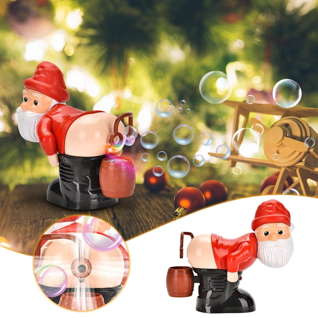 Máquina automática de burbujas con luces y música | Juguete de Papá Noel para niños | Diversión para fiestas al aire libre