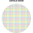 thumbnail image 6 of Spring Easter Tablecloth Round 60 Inch,Blue Pink Yellow Plaid Table Cloth Waterproof Washable Polyester Multicolor Check Table Cover for Kitchen Dining Table Picnic Easter Party Decoration, 6 of 6