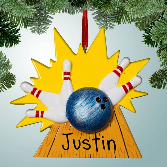 Personalized Explosive Strike Bowling Christmas Ornament - Gifts for Bowling Teams - Strikes and Spares - Perfect Game - Great Gift Ideas
