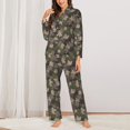 thumbnail image 2 of Salouo Camouflage maple Pattern Women's Pajamas Set Long Sleeve Button Down Sleepwear Soft Pj Lounge Sets for women 2 Piece Pjs Set with Long Pants-X-Large, 2 of 7