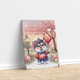 thumbnail image 3 of Happy Valentine’s Day Adorable Alaskan Malamute Puppy Holding Heart Balloon Vertical Matte Canvas Poster Alaska Mal Dog Lovers Gifts Wall Art Home Decor - 00030, 3 of 5