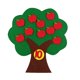thumbnail image 4 of Juguetes de fieltro para jardín de infantes, área de matemáticas hecha a mano para jardín de infantes, árbol de manzana, juguetes digitales, 4 of 5