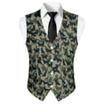 thumbnail image 5 of Yuyamidu Green Camo Mens Vest Formal Waistcoat with Pocket Animal V-Neck Suit Vests for Wedding Prom Party Casual Tuxedo Wear Size XL, 5 of 7