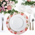 thumbnail image 4 of Ryvnso Strawberries Round Plate Mats Dining Table Placemat Set of 4 for Holiday Decoration, 4 of 7