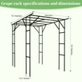 thumbnail image 6 of Grape Vine Trellis - Size: 78.8 * 78.5 * 59 inches - Large Outdoor Garden Arch Trellis, Used for Outdoor Climbing of Plants, Courtyard and Garden Decoration of Pavilions (Black), 6 of 6