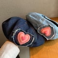 thumbnail image 5 of EFINNY Women Sweet Painter Hat Berets Ladies Beret Love Denim Hat, 5 of 5