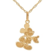 Disney 10kt Yellow Gold Full Body Mickey Mouse Pendant Necklace with Gold-Filled Chain
