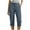 Blue, variant on Women's Cargo Capri Pant Cuffed Hem Straight Leg Solid Color High Waist Relaxed Fit Outdoor Hiking Cropped Trousers