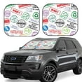 thumbnail image 6 of Kdxio Stamp Set Collection Print 2-Piece Sun Shade Front Windshield - Foldable Car Front Window Sunshades For Most Sedans Suv Truck, 6 of 6