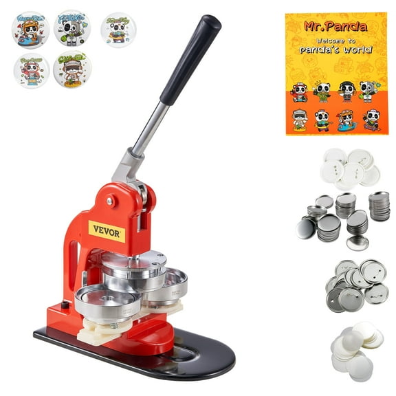 VEVOR Button Maker Machine, 75 mm (3 inch) Badge Punch Press Kit, Children DIY Gifts Pin Maker, Button Making Supplies with 500pcs Button Parts & Circle Cutter & Magic Book